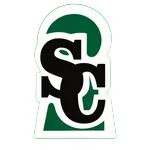 Logotipo de ojo de cerradura verde y blanco con letras negras 