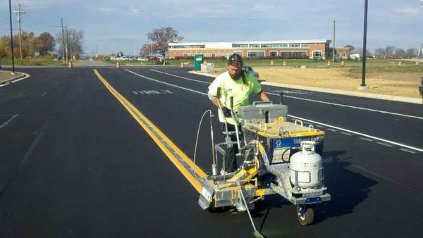 Daviess County — Sealing pavement using machine in Evansville, IN