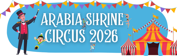 A poster for the Arabia shrine circus 2025 | Arabia Shrine Circus