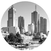 Melbourne greyscale circle icon