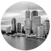 Brisbane greyscale circle icon