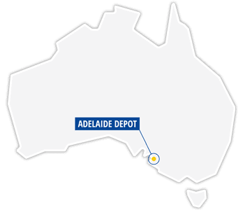 Map of Australia with Adelaide