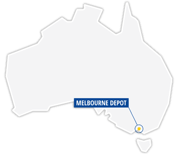 Map of Australia with Melboune