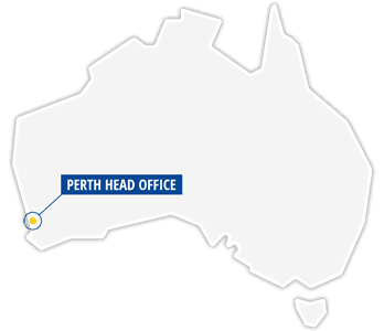 Australia map with perth