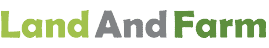The word land and farm is on a white background