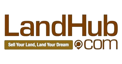 The logo for landhub com sell your land land your dream