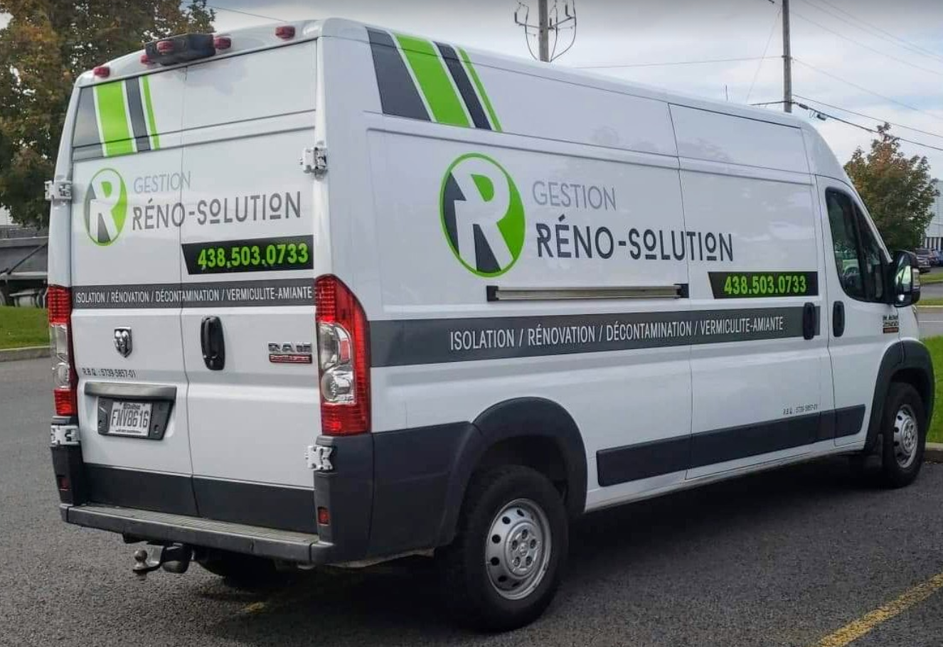 White cargo van with green logo 