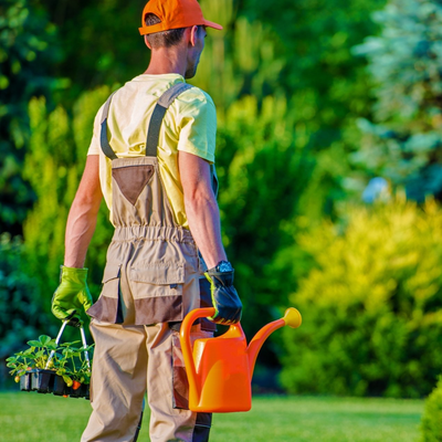 Gardener and His Garden Job To Do