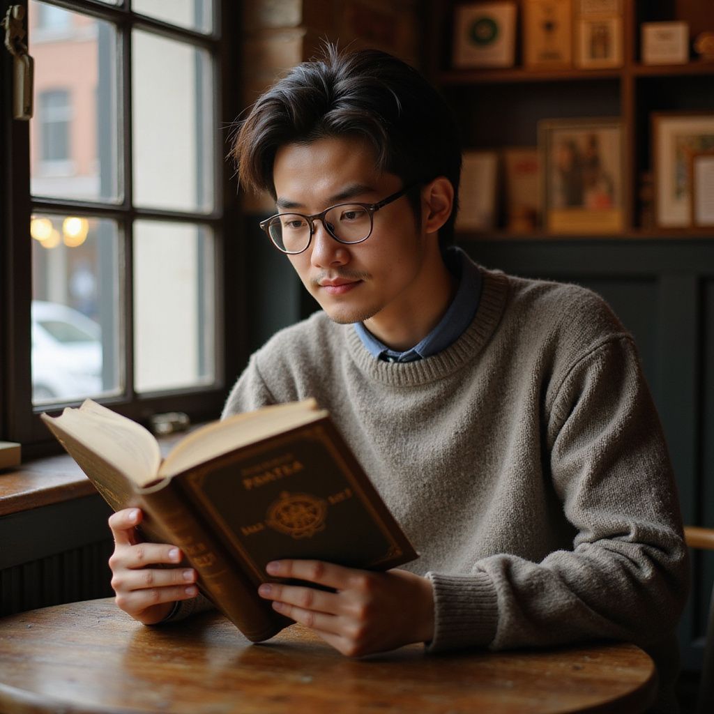 Person reading by a window