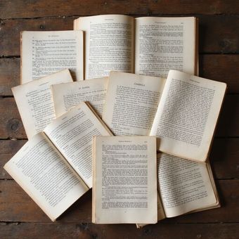 Multiple open books. 