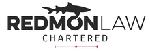 A logo for redmon law chartered with a shark on it.