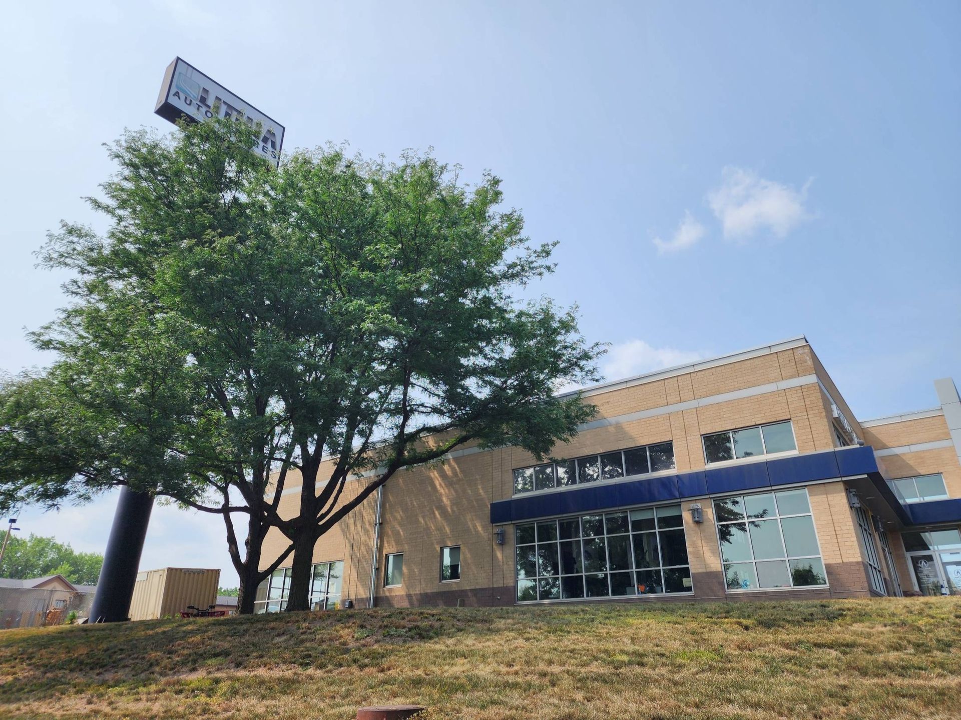 A large building with a sign that says ' northwest ' on it