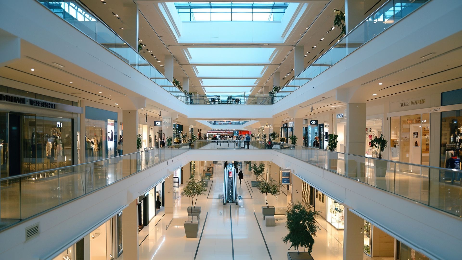 You need specialist glazing to make shopping malls compliant with fire safety regulations. 