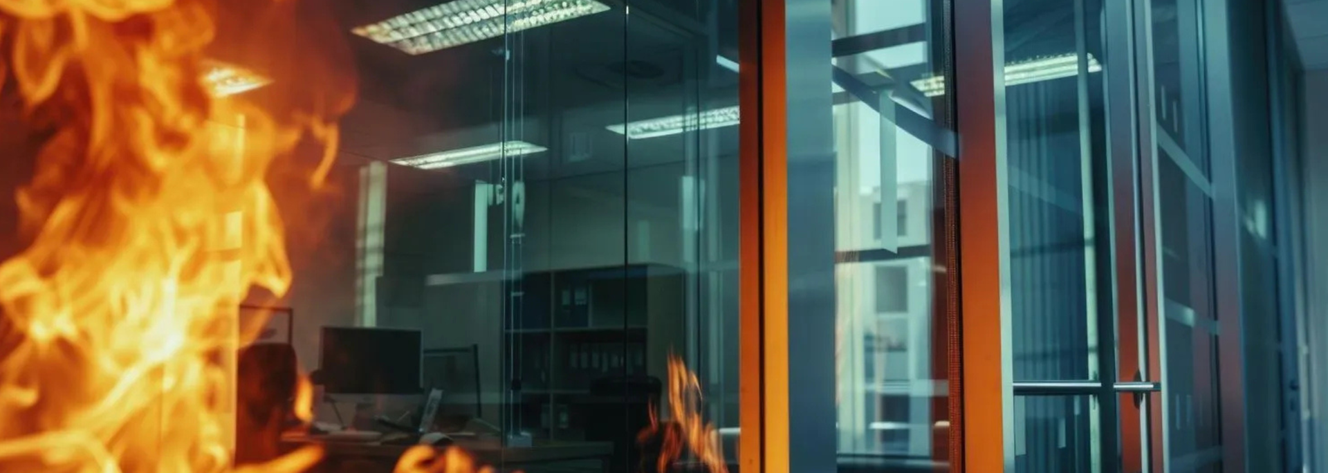 Picture of fire inside a building. Picture of fire inside a building.