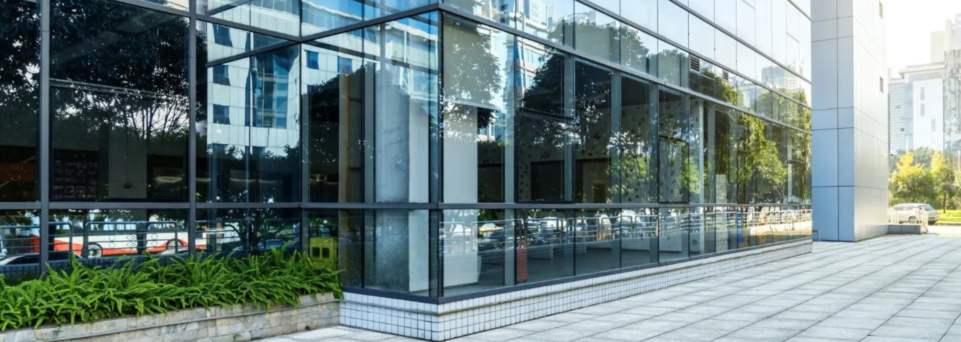 Picture of glazing on a building. 