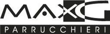 Un logo in bianco e nero per un salone da parrucchiere chiamato max g parrucchieri.