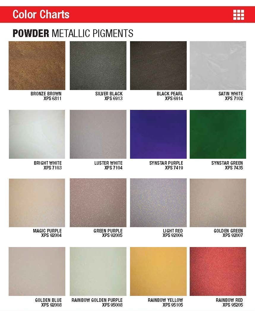 Color Chart of Powder Metallic Pigments Page 3 - Louisville, KY - Derby City Epoxy