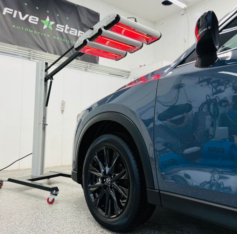 car undergoing ceramic coating