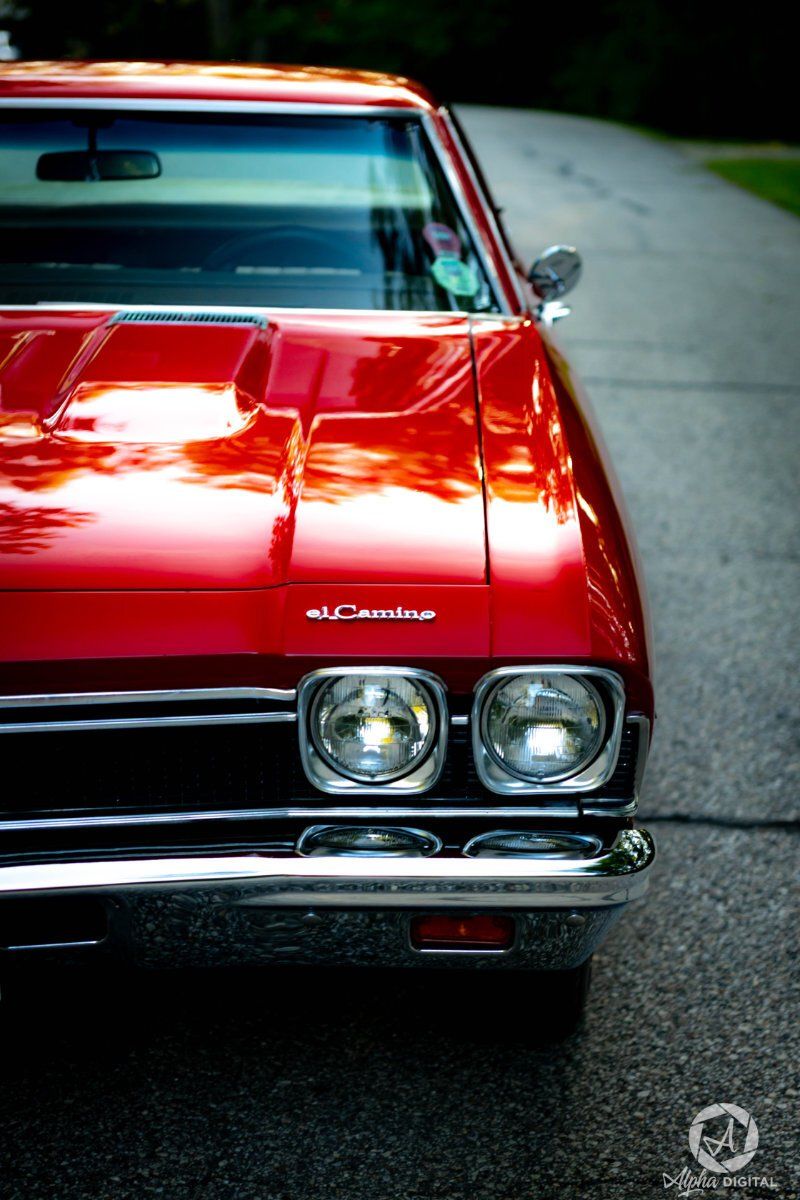 glossy red el camino hood
