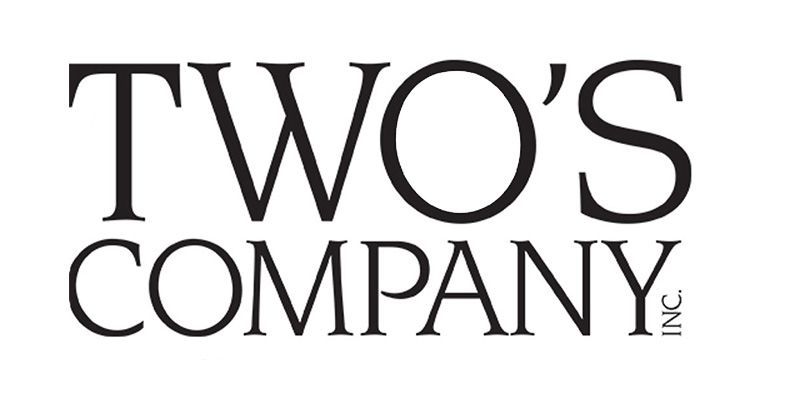 The logo for two 's company is black and white.