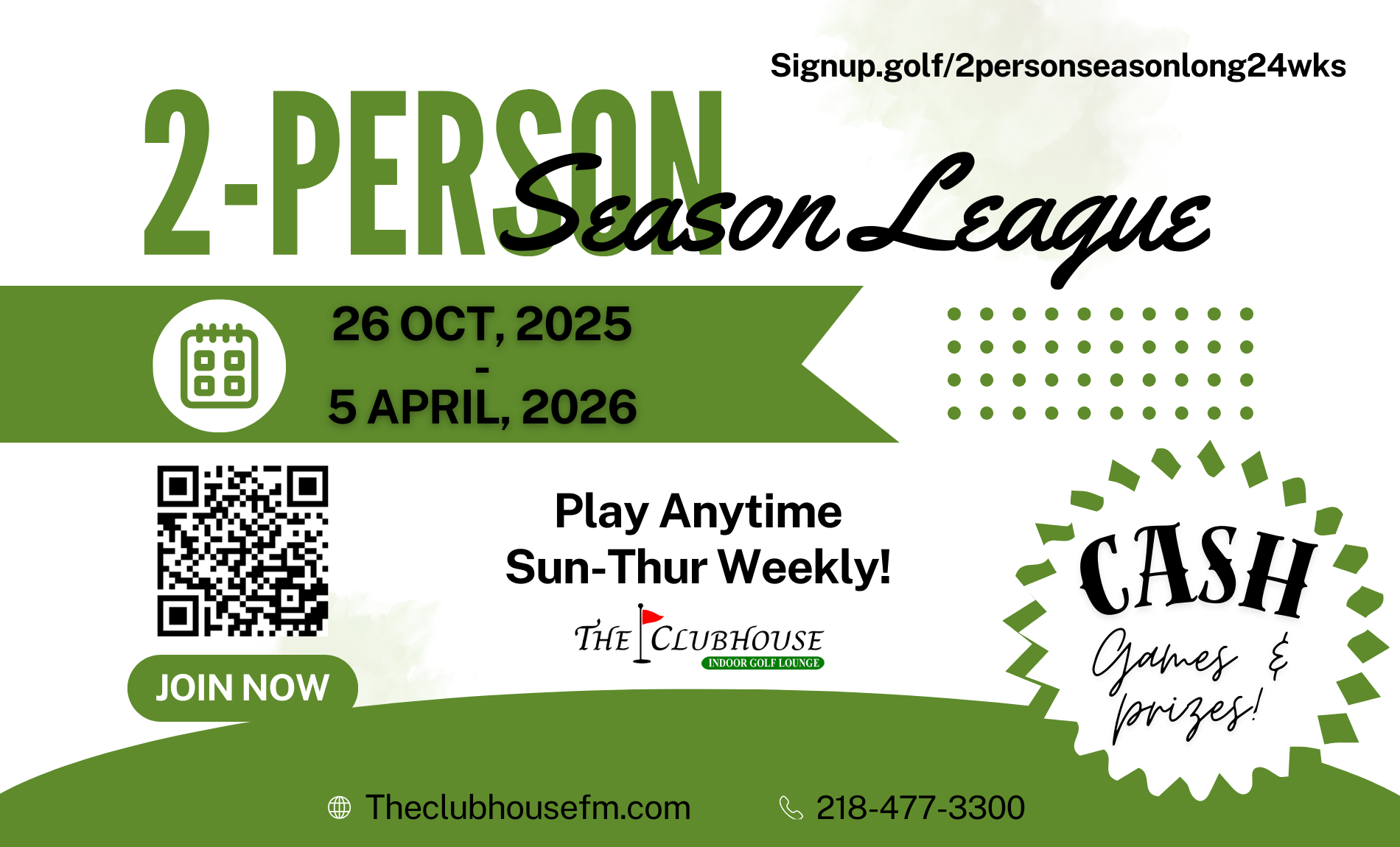 2 person season golf league at indoor golf course in moorhead minnesota