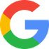 The google logo is a rainbow colored circle with the letter g in the middle.