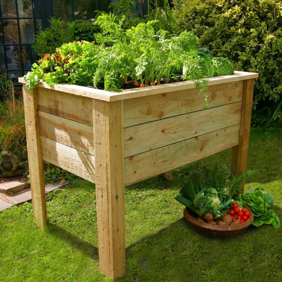 raised bed on stands