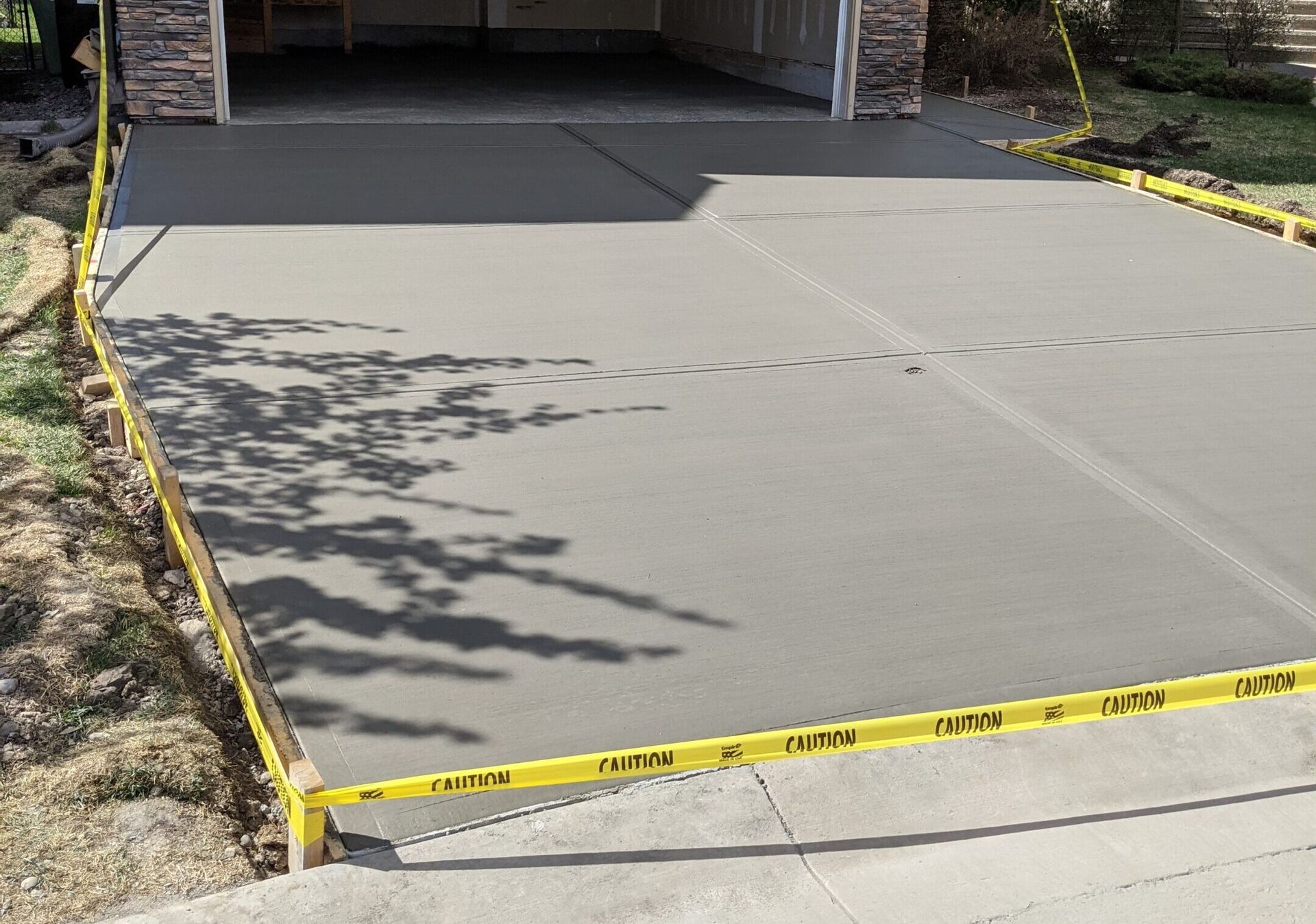 concrete driveway with a broom finish Calgary