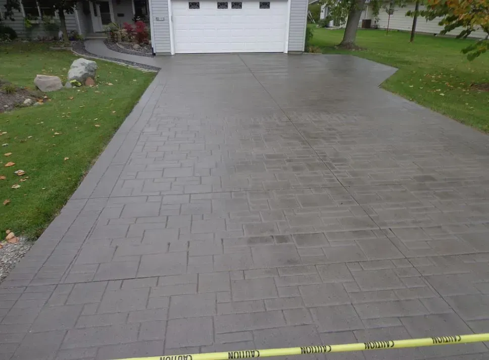 finished concrete driveway in Calgary