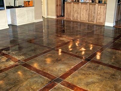 stained and coated concrete in calgary house