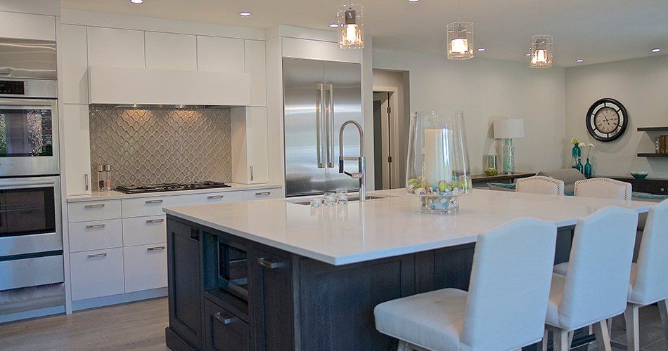 Kitchen interior with stainless steel appliances