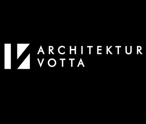 Das Logo von Architekt Votta ist weiß auf schwarzem Hintergrund.