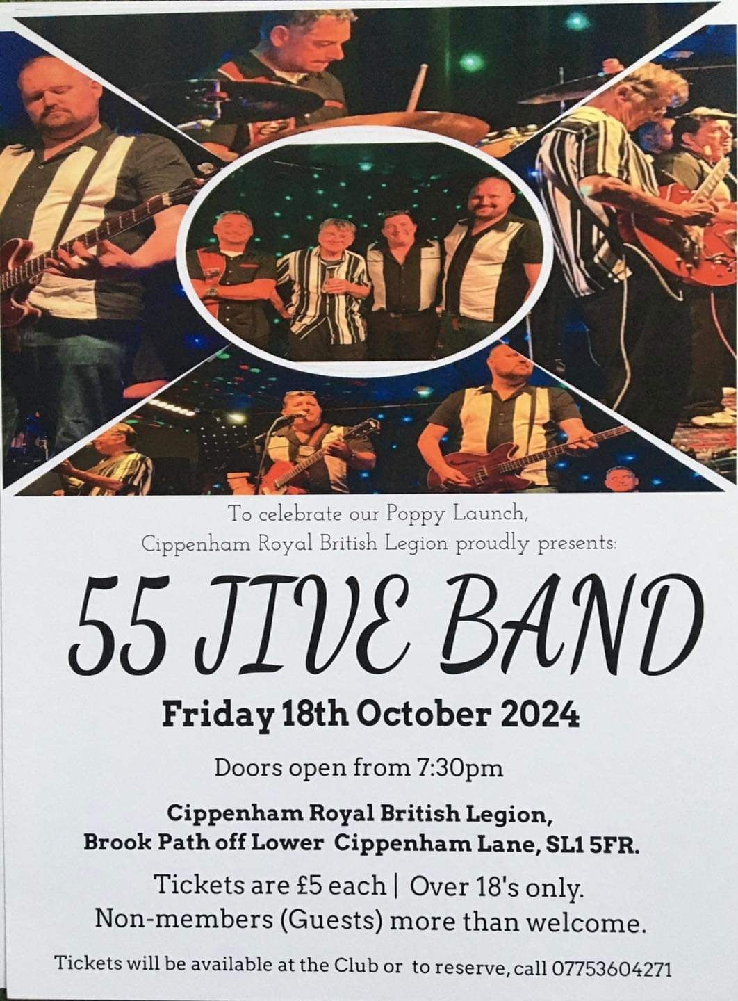 Friday 18th October 55 Jive Band Live at the CRBLC