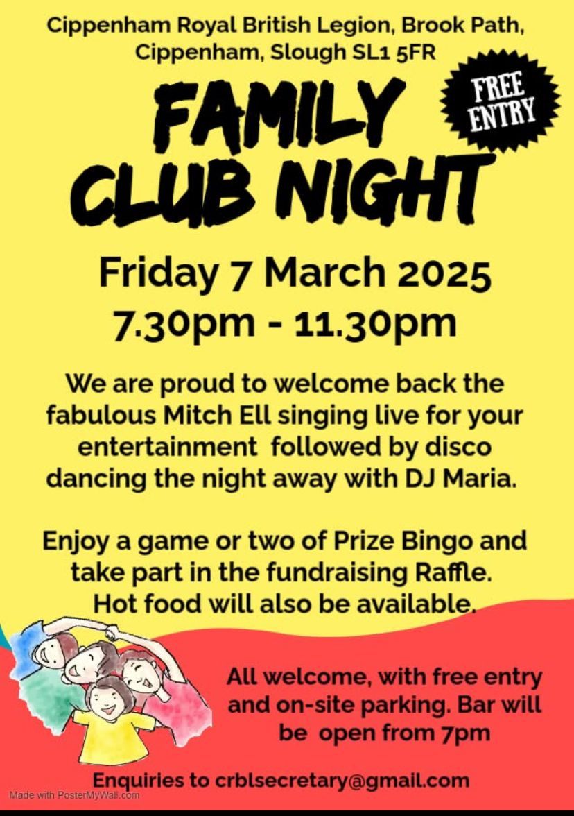 March Family fun night at the Cippenham Royal British Legion Club