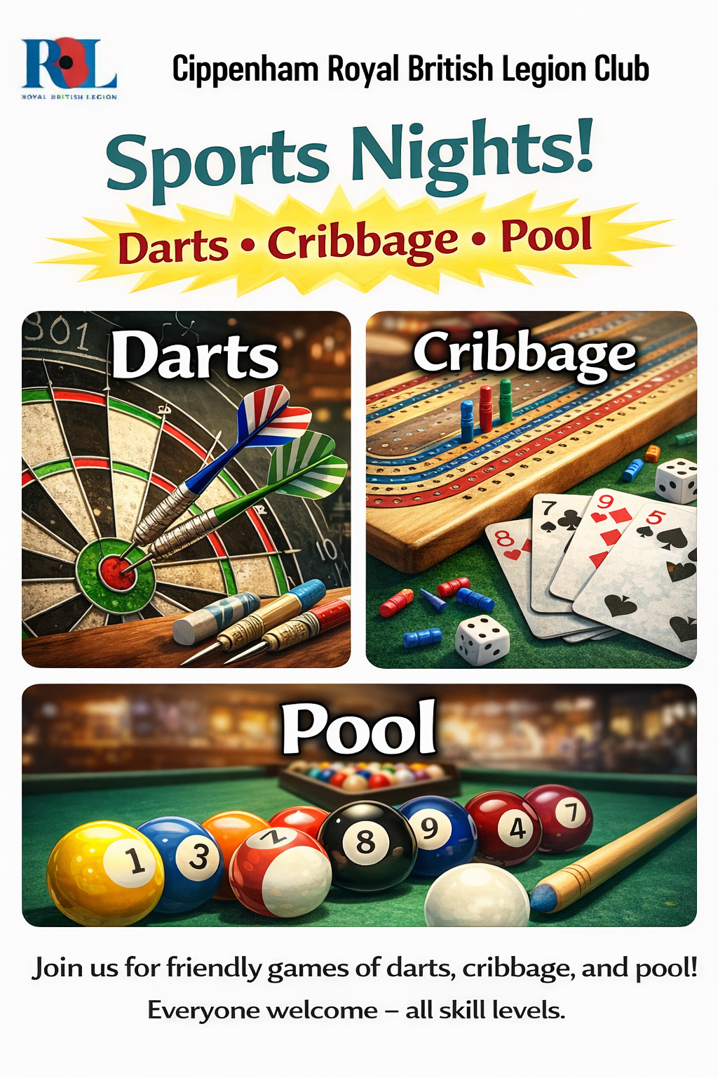 Sports Nights at the Cippenham Royal British Legion Club, Slough