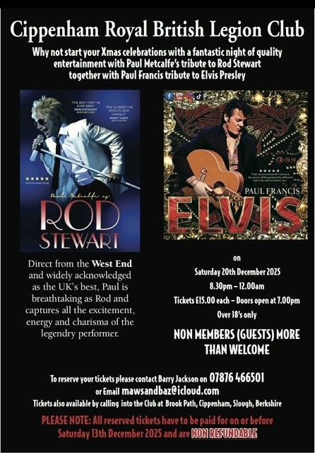 Rod Stewart and Elvis Tribute night at the CRBL Club