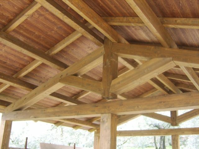 copertura per esterni in legno