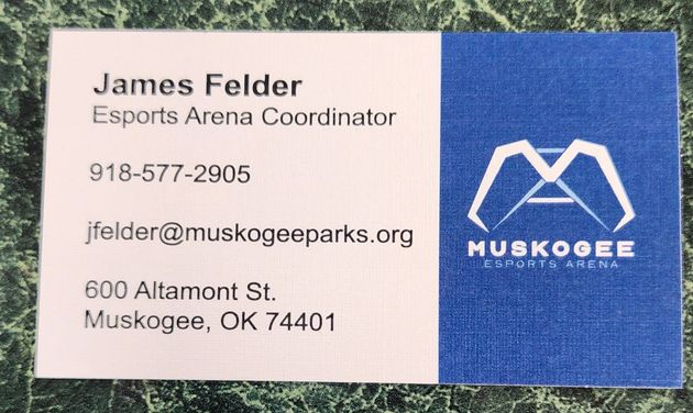 A business card with the name james felder on it
