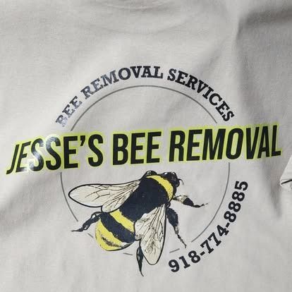 A jesse 's bee removal t-shirt with a bee on it