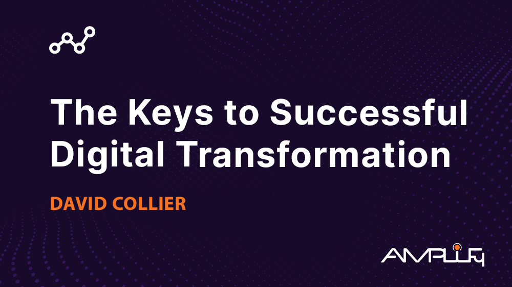 Diffused purple blog post header with the text The Keys to Successful Digital Transformation