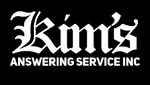 A black and white logo for kim 's answering service inc