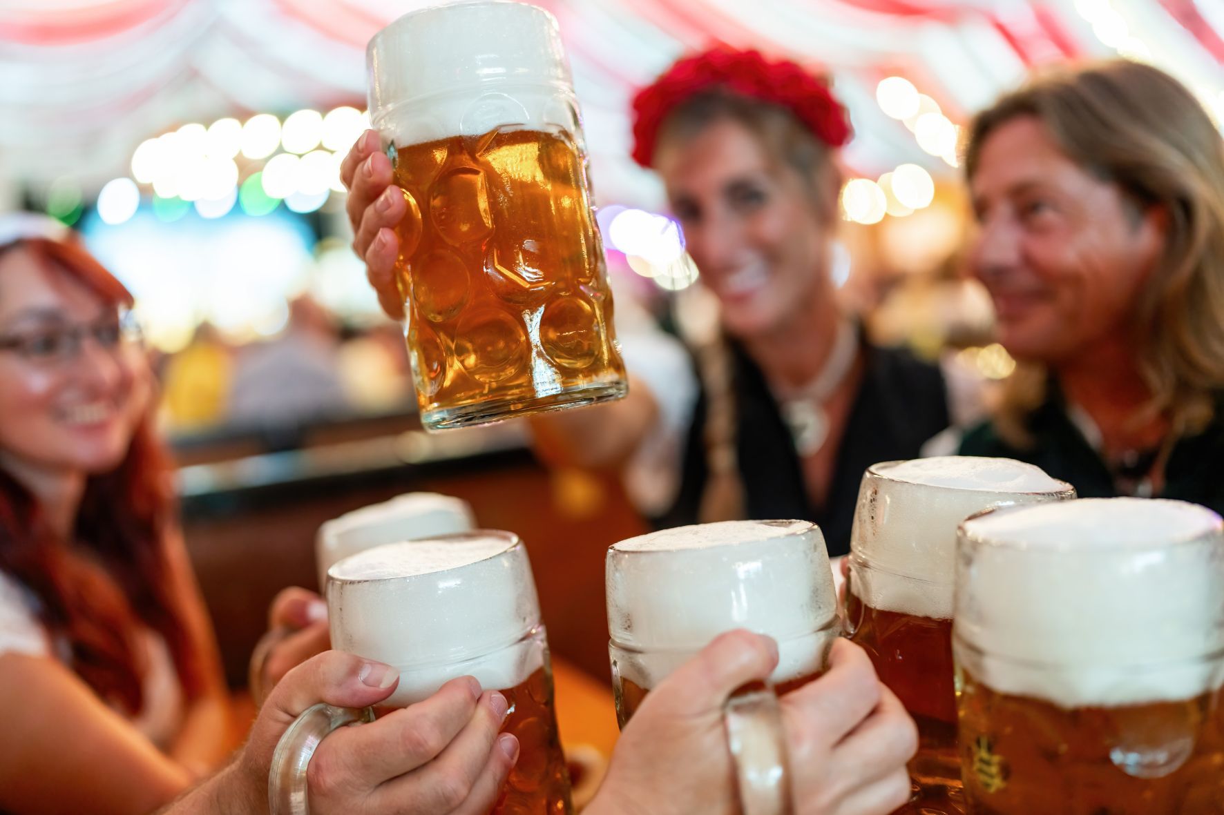 People enjoying oktoberfest in Florida