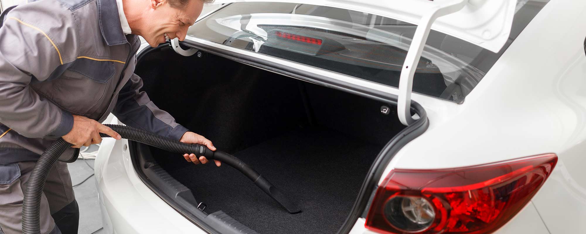 Automobile being cleaned thoroughly by professional  