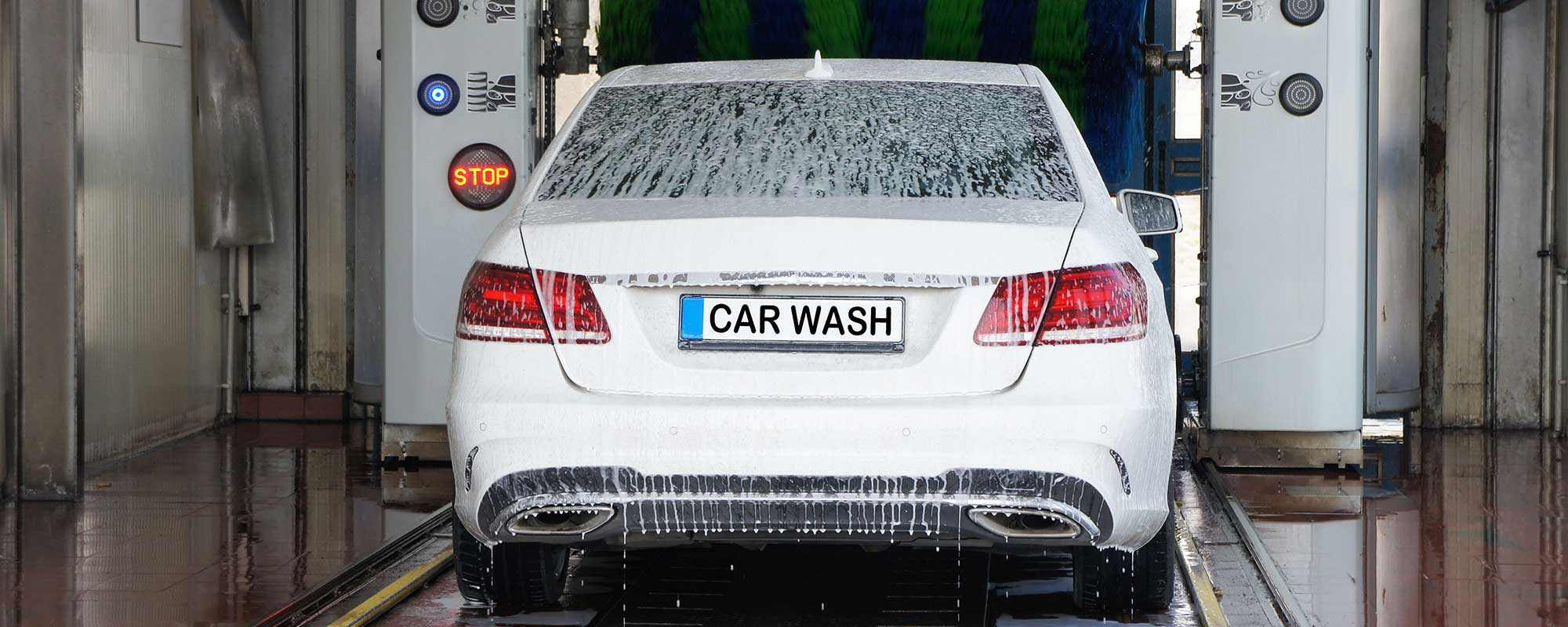 Automobile going through a wash 