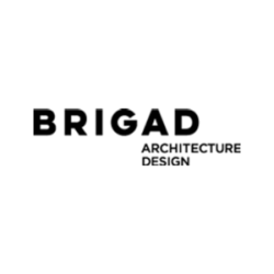 Black logo for "BRIGAD ARCHITECTURE DESIGN" against a white background.