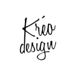 The logo "Kréo design" in black handwritten-style cursive script on a white background.