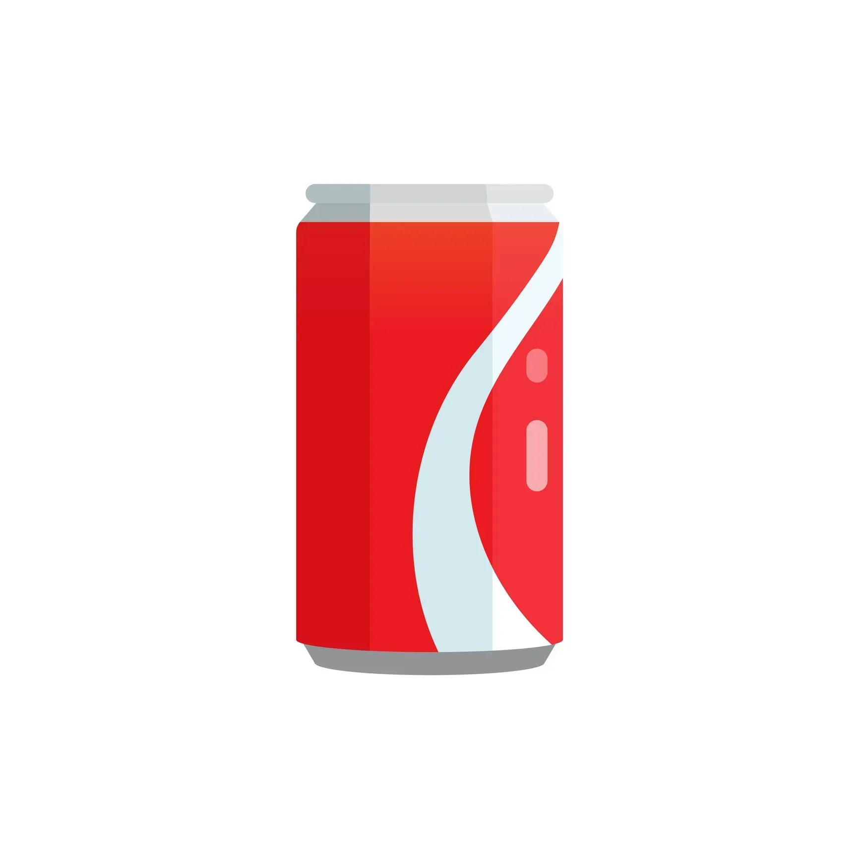 Red soda can with a white wave design.