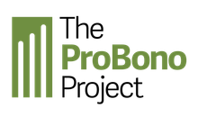 The logo for The ProBono Project features a green icon of three rising bars beside the green and black text.