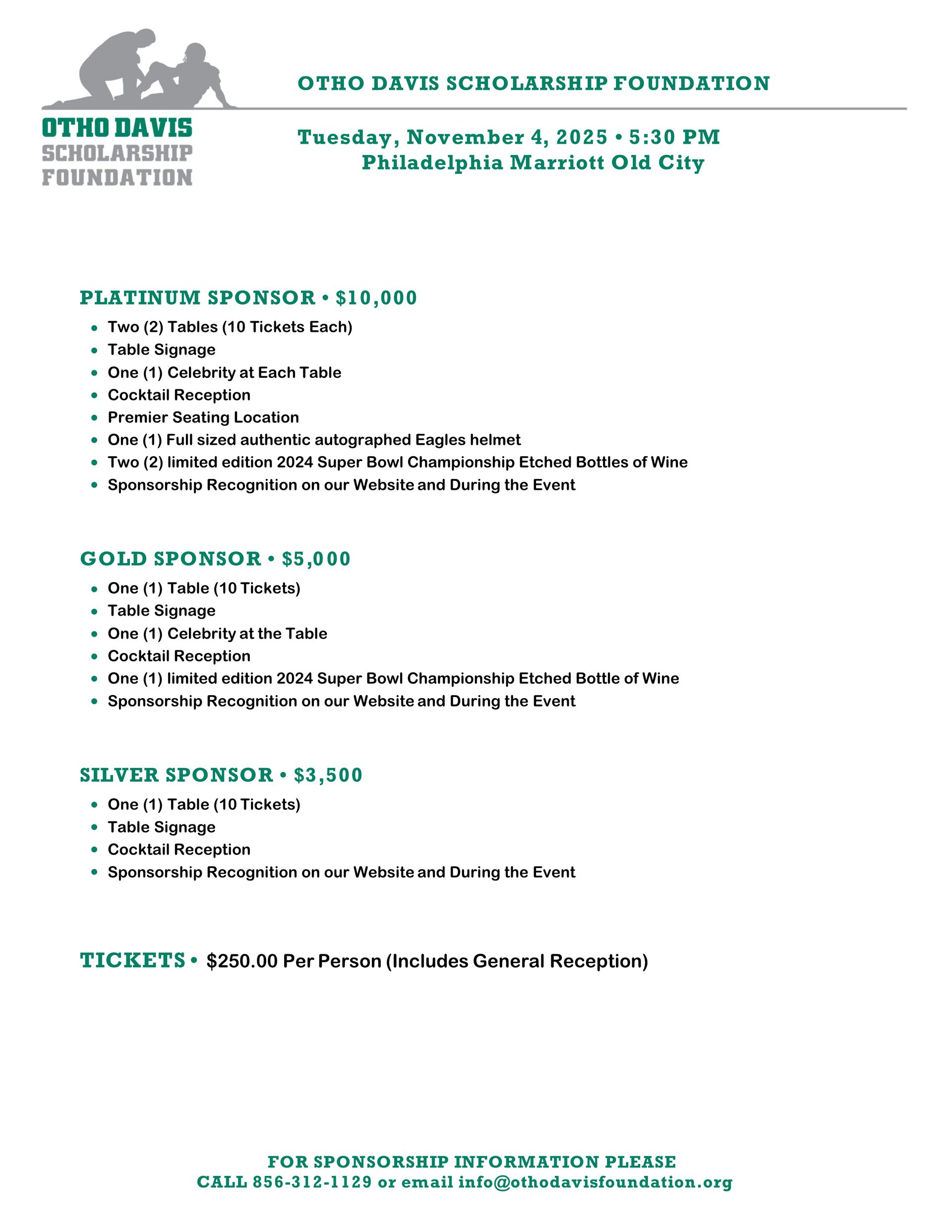 A flyer for ohio davis scholarship foundation is on a white background.