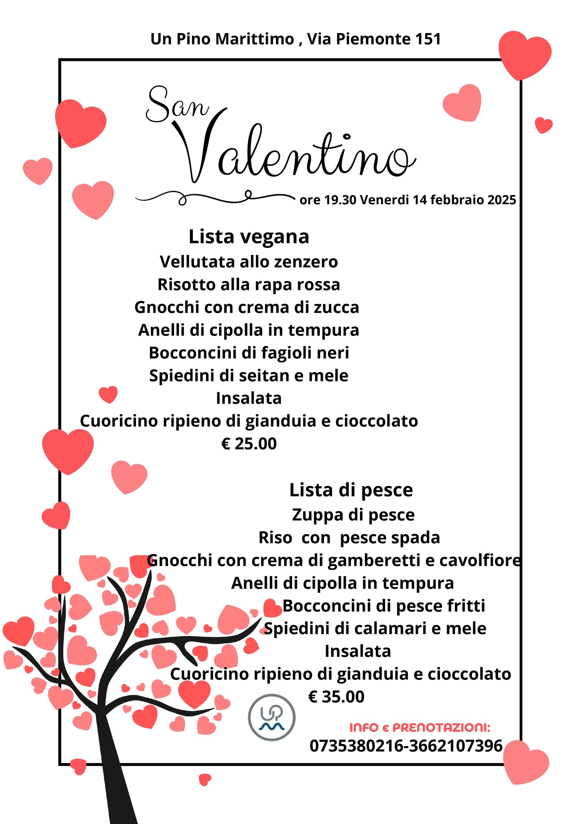 menù san valentino